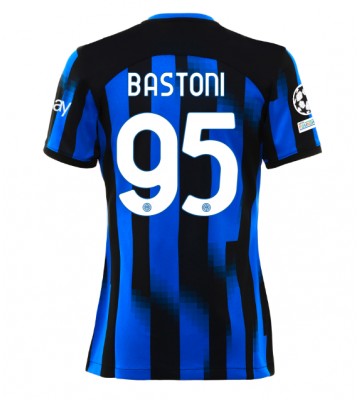 Inter Milan Alessandro Bastoni #95 Domácí Dres pro Dámy 2023-24 Krátkým Rukávem