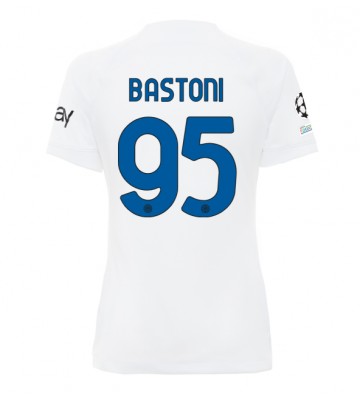 Inter Milan Alessandro Bastoni #95 Venkovní Dres pro Dámy 2023-24 Krátkým Rukávem