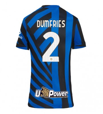 Inter Milan Denzel Dumfries #2 Domácí Dres pro Dámy 2024-25 Krátkým Rukávem