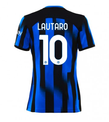 Inter Milan Lautaro Martinez #10 Domácí Dres pro Dámy 2023-24 Krátkým Rukávem