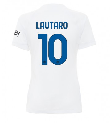 Inter Milan Lautaro Martinez #10 Venkovní Dres pro Dámy 2023-24 Krátkým Rukávem