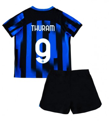 Inter Milan Marcus Thuram #9 Domácí dres komplet pro Děti 2023-24 Krátkým Rukávem (+ Krátké kalhoty)