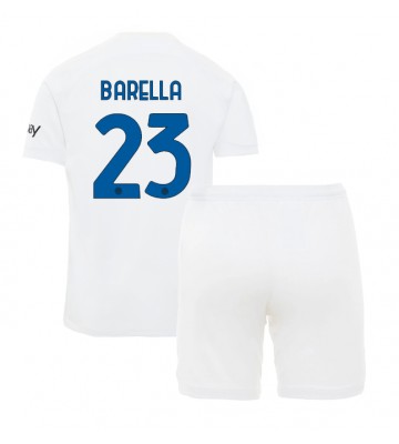 Inter Milan Nicolo Barella #23 Venkovní dres komplet pro Děti 2023-24 Krátkým Rukávem (+ Krátké kalhoty)