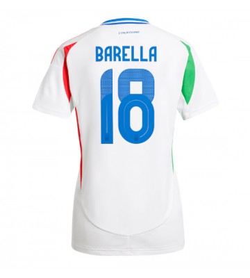 Itálie Nicolo Barella #18 Venkovní Dres pro Dámy ME 2024 Krátkým Rukávem