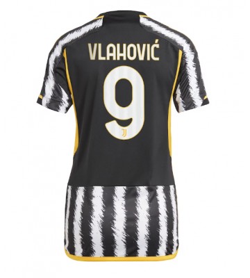 Juventus Dusan Vlahovic #9 Domácí Dres pro Dámy 2023-24 Krátkým Rukávem