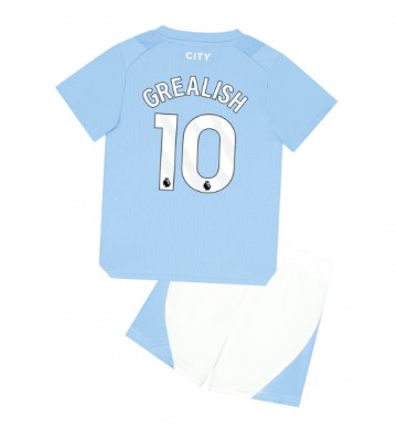 Manchester City Jack Grealish #10 Domácí dres komplet pro Děti 2023-24 Krátkým Rukávem (+ Krátké kalhoty)