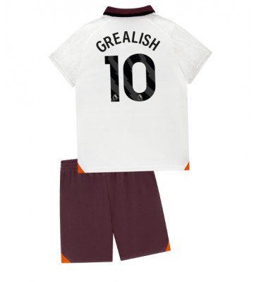 Manchester City Jack Grealish #10 Venkovní dres komplet pro Děti 2023-24 Krátkým Rukávem (+ Krátké kalhoty)