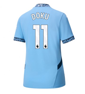 Manchester City Jeremy Doku #11 Domácí Dres pro Dámy 2024-25 Krátkým Rukávem