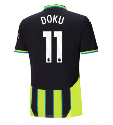 Manchester City Jeremy Doku #11 Venkovní Dres 2024-25 Krátkým Rukávem