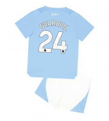 Manchester City Josko Gvardiol #24 Domácí dres komplet pro Děti 2023-24 Krátkým Rukávem (+ Krátké kalhoty)