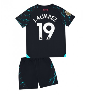 Manchester City Julian Alvarez #19 Alternativní dres komplet pro Děti 2023-24 Krátkým Rukávem (+ Krátké kalhoty)