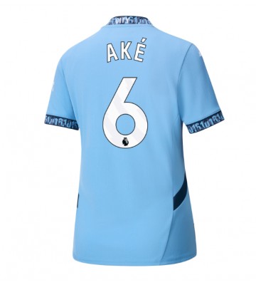 Manchester City Nathan Ake #6 Domácí Dres pro Dámy 2024-25 Krátkým Rukávem