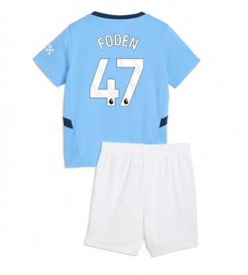 Manchester City Phil Foden #47 Domácí dres komplet pro Děti 2024-25 Krátkým Rukávem (+ Krátké kalhoty)