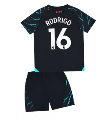 Manchester City Rodri Hernandez #16 Alternativní dres komplet pro Děti 2023-24 Krátkým Rukávem (+ Krátké kalhoty)