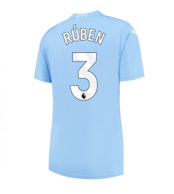 Manchester City Ruben Dias #3 Domácí Dres pro Dámy 2023-24 Krátkým Rukávem