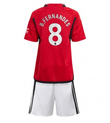 Manchester United Bruno Fernandes #8 Domácí dres komplet pro Děti 2023-24 Krátkým Rukávem (+ Krátké kalhoty)