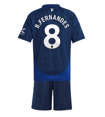 Manchester United Bruno Fernandes #8 Venkovní dres komplet pro Děti 2024-25 Krátkým Rukávem (+ Krátké kalhoty)