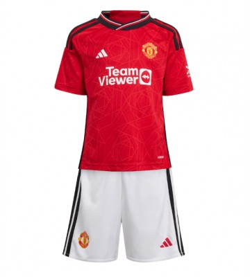 Manchester United Domácí dres komplet pro Děti 2023-24 Krátkým Rukávem (+ Krátké kalhoty)