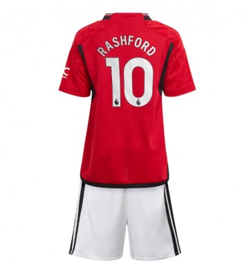 Manchester United Marcus Rashford #10 Domácí dres komplet pro Děti 2023-24 Krátkým Rukávem (+ Krátké kalhoty)