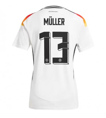 Německo Thomas Muller #13 Domácí Dres pro Dámy ME 2024 Krátkým Rukávem