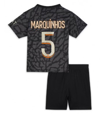 Paris Saint-Germain Marquinhos #5 Alternativní dres komplet pro Děti 2023-24 Krátkým Rukávem (+ Krátké kalhoty)