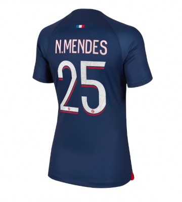 Paris Saint-Germain Nuno Mendes #25 Domácí Dres pro Dámy 2023-24 Krátkým Rukávem