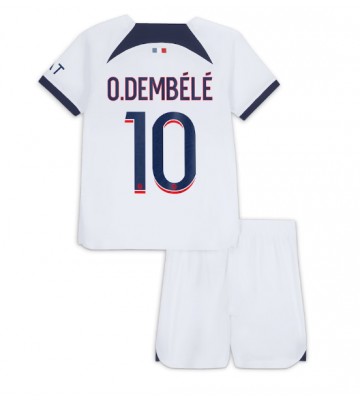 Paris Saint-Germain Ousmane Dembele #10 Venkovní dres komplet pro Děti 2023-24 Krátkým Rukávem (+ Krátké kalhoty)