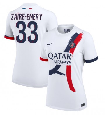 Paris Saint-Germain Warren Zaire-Emery #33 Venkovní Dres pro Dámy 2024-25 Krátkým Rukávem