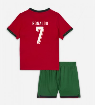 Portugalsko Cristiano Ronaldo #7 Domácí dres komplet pro Děti ME 2024 Krátkým Rukávem (+ Krátké kalhoty)