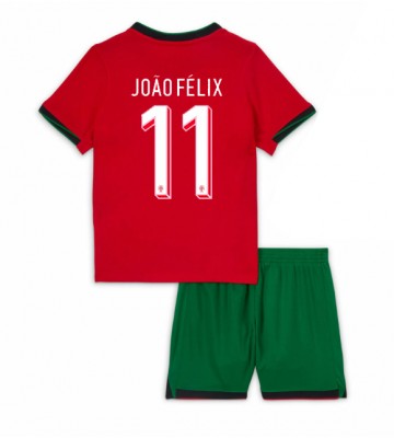 Portugalsko Joao Felix #11 Domácí dres komplet pro Děti ME 2024 Krátkým Rukávem (+ Krátké kalhoty)