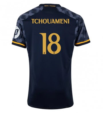 Real Madrid Aurelien Tchouameni #18 Venkovní Dres 2023-24 Krátkým Rukávem