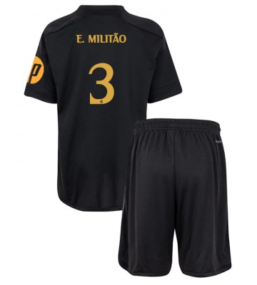 Real Madrid Eder Militao #3 Alternativní dres komplet pro Děti 2023-24 Krátkým Rukávem (+ Krátké kalhoty)