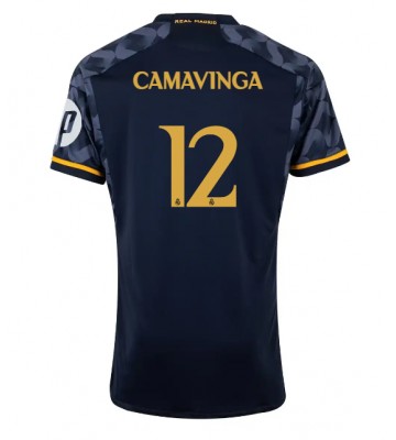 Real Madrid Eduardo Camavinga #12 Venkovní Dres 2023-24 Krátkým Rukávem