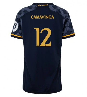 Real Madrid Eduardo Camavinga #12 Venkovní Dres pro Dámy 2023-24 Krátkým Rukávem