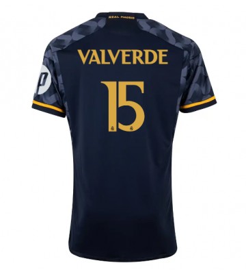 Real Madrid Federico Valverde #15 Venkovní Dres 2023-24 Krátkým Rukávem