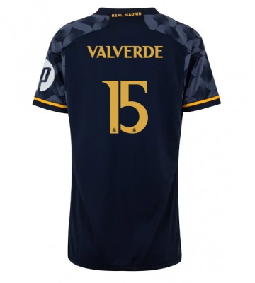 Real Madrid Federico Valverde #15 Venkovní Dres pro Dámy 2023-24 Krátkým Rukávem