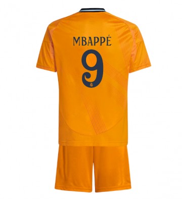 Real Madrid Kylian Mbappe #9 Venkovní dres komplet pro Děti 2024-25 Krátkým Rukávem (+ Krátké kalhoty)