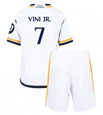 Real Madrid Vinicius Junior #7 Domácí dres komplet pro Děti 2023-24 Krátkým Rukávem (+ Krátké kalhoty)