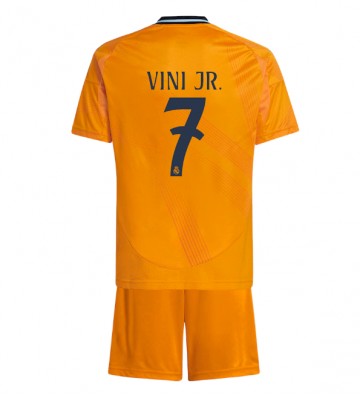 Real Madrid Vinicius Junior #7 Venkovní dres komplet pro Děti 2024-25 Krátkým Rukávem (+ Krátké kalhoty)