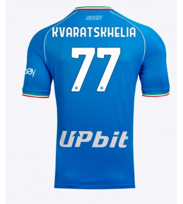 SSC Napoli Khvicha Kvaratskhelia #77 Domácí Dres 2023-24 Krátkým Rukávem