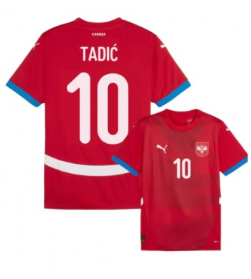 Srbsko Dusan Tadic #10 Domácí Dres ME 2024 Krátkým Rukávem