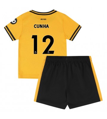 Wolves Matheus Cunha #12 Domácí dres komplet pro Děti 2024-25 Krátkým Rukávem (+ Krátké kalhoty)